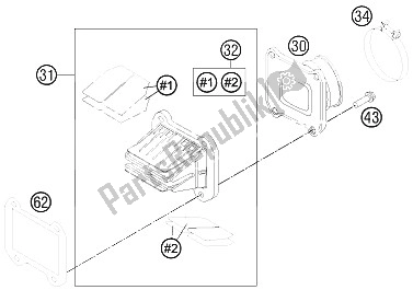 All parts for the Reed Valve Case of the KTM 300 EXC Europe 2012