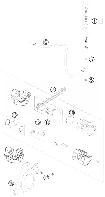 All parts for the Brake Caliper Rear of the KTM 450 SX ATV Europe 2010