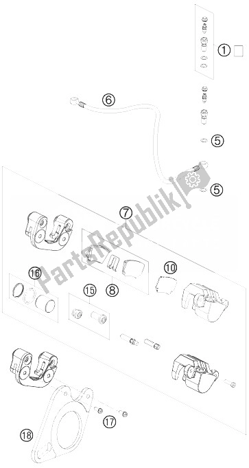 Wszystkie części do Zacisk Hamulca Tylnego KTM 505 SX ATV Europe 2010