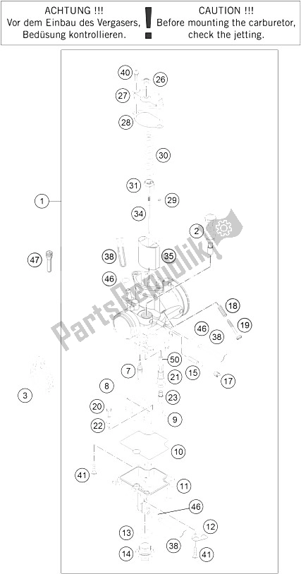 All parts for the Carburetor of the KTM Freeride 250 R Australia 2016