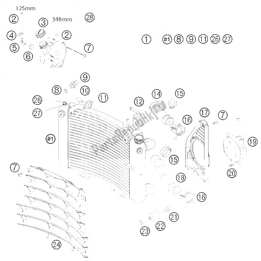 Toutes les pièces pour le Système De Refroidissement du KTM 690 Duke Black USA 2009