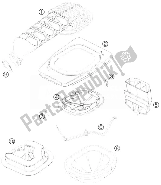 Tutte le parti per il Filtro Dell'aria del KTM 525 XC ATV Europe 8503 JQ 2010