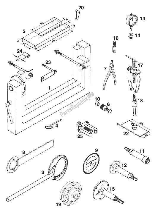 Tutte le parti per il Attrezzi Speciali 250/300 '94 del KTM 250 SX M O Europe 1994