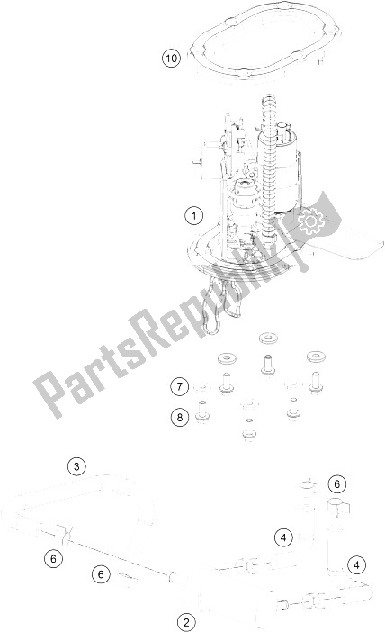 All parts for the Fuel Pump of the KTM 125 Duke Orange Europe 8003L4 2012