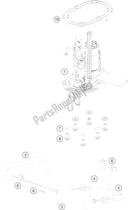 All parts for the Fuel Pump of the KTM 200 Duke Orange CKD Malaysia 2012