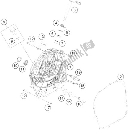 Todas las partes para Tapa Del Embrague de KTM 390 Duke Black ABS BAJ DIR 14 Asia 2014