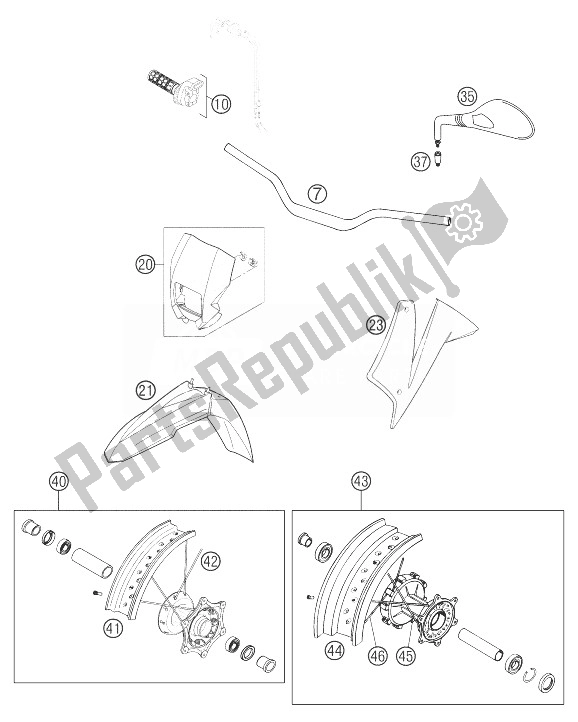 All parts for the New Parts 640 Lc4 Supermoto Pr of the KTM 640 LC4 Supermoto Prestige 03 Europe 2003