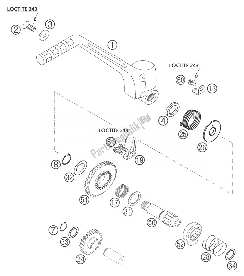 Todas las partes para Kick Starter 250 Sx de KTM 250 SX Europe 2003