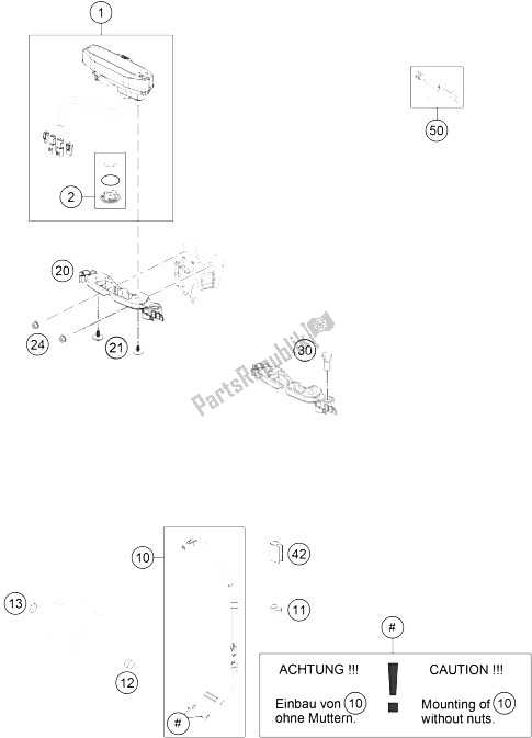 Toutes les pièces pour le Instruments, Système De Verrouillage du KTM 500 EXC Australia 2015