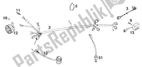 All parts for the Wire Harness 400/620 Sc O. B '98 of the KTM 400 TXC USA 1998