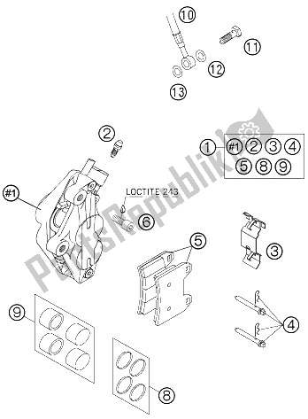 Toutes les pièces pour le étrier De Frein Avant du KTM 640 LC4 Supermoto Blue 05 Europe 2005