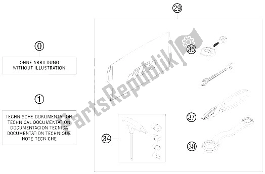 All parts for the Accessories Kit of the KTM 85 XC USA 2008