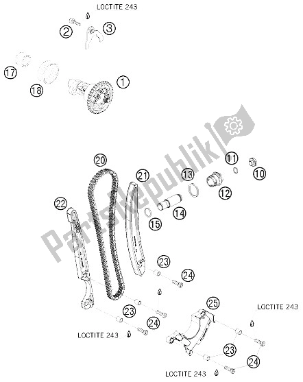 Toutes les pièces pour le Commande De Synchronisation du KTM 530 EXC Factory Edit Europe 2011