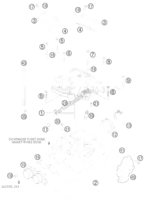 All parts for the Cylinder Head of the KTM 450 XC ATV Europe 2009