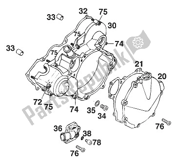 Tutte le parti per il Coperchio Frizione 125 '95 del KTM 125 EGS M ö 6 KW Europe 1996