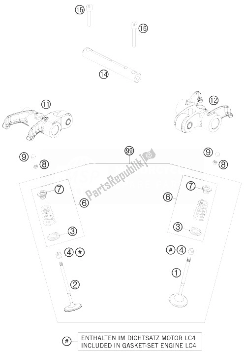 Wszystkie części do Nap? D Zaworu KTM 690 SMC Europe 2010