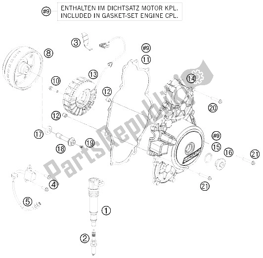 Tutte le parti per il Sistema Di Accensione del KTM 1190 RC 8R LIM ED Red Bull 09 Europe 2009