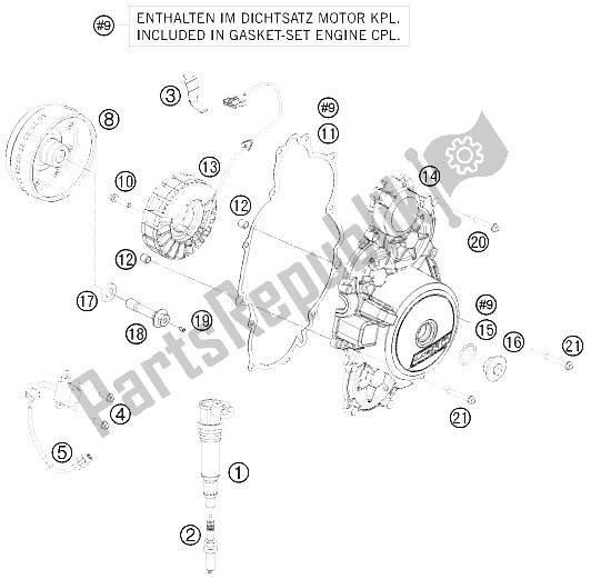 Tutte le parti per il Sistema Di Accensione del KTM RC 8 Orange 08 PS 09 USA 1200 2008