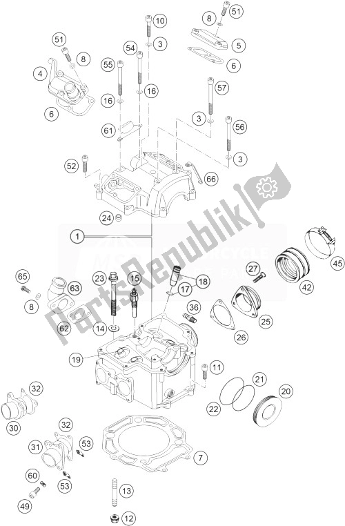 All parts for the Cylinder Head 450 Rallye of the KTM 450 Rallye Factory Repl Europe 2004