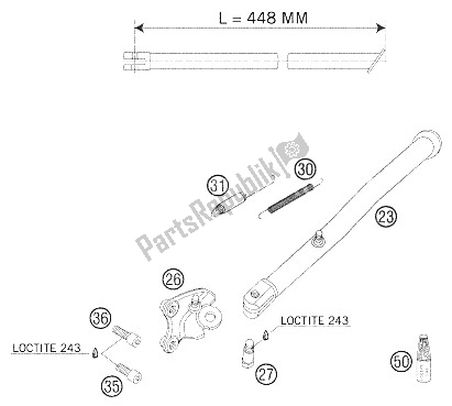 Tutte le parti per il Lato Stand 625 Sxc, 640 Lc4 del KTM 625 SXC Australia United Kingdom 2005