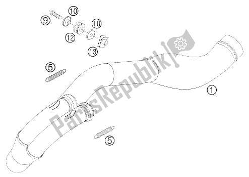 All parts for the Pipe Exhaust 250-525 Racing of the KTM 250 EXC Racing Australia 2005