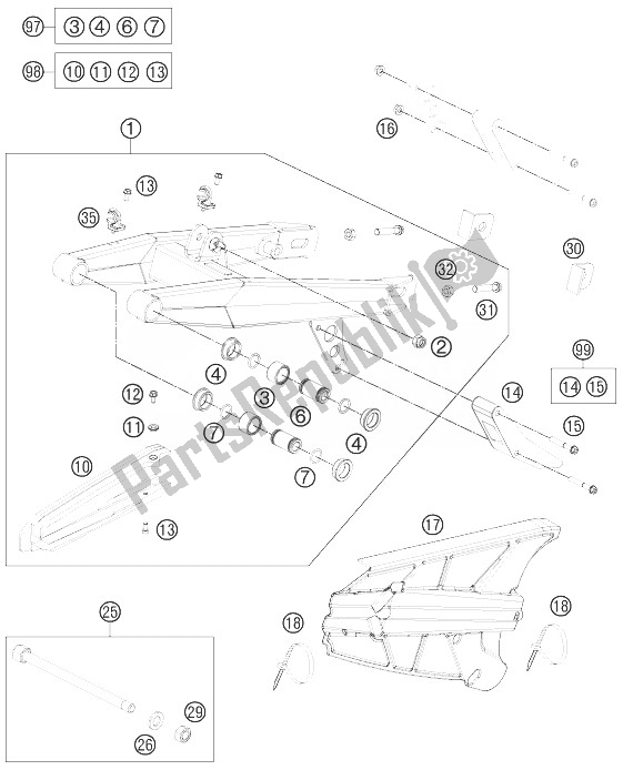 Wszystkie części do Rami? Wahad? Owe KTM 65 SXS USA 2014