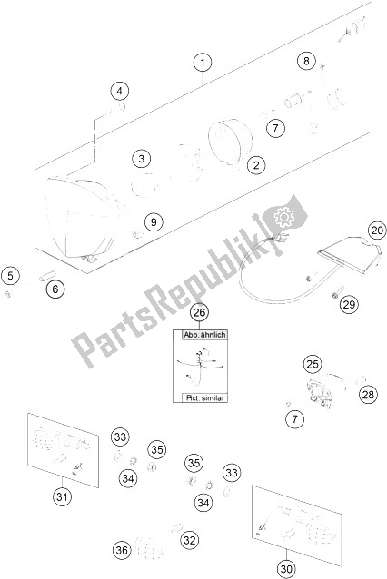 All parts for the Lighting System of the KTM Freeride E XC Europe 0 2015