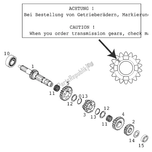 Tutte le parti per il Cambio I 250/300/380 '99 del KTM 250 SX 99 Europe 1999