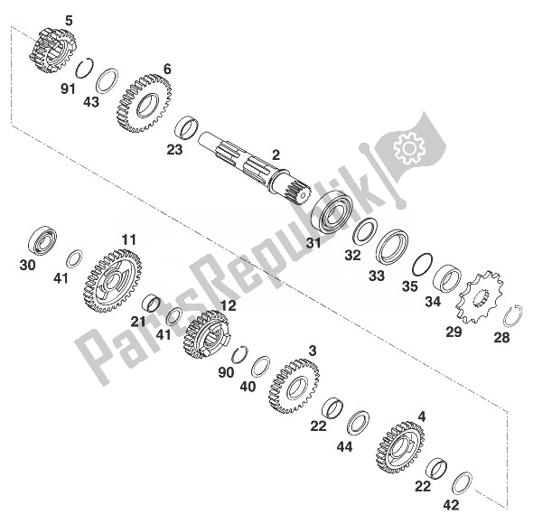 Todas las partes para Caja De Cambios Ii 125/200 '98 de KTM 125 EXC Europe 1998