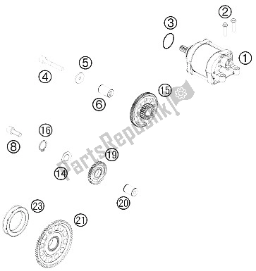 All parts for the Electric Starter of the KTM 450 EXC Australia 2015