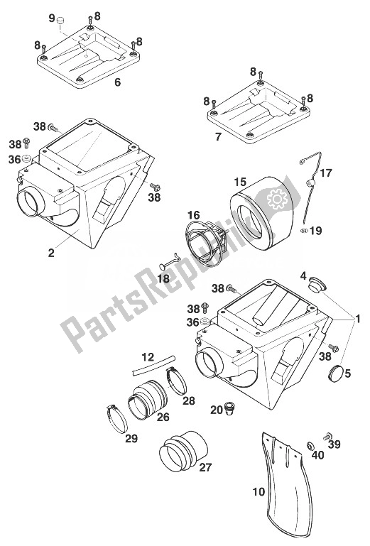 Todas las partes para Caja De Filtro De Aire Sx, Sc '98 de KTM 620 SUP Comp Europe 1998