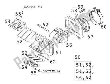 All parts for the Reed Valve Case Kpl. 200 Sgp '0 of the KTM 200 EGS SGP Asia 1999