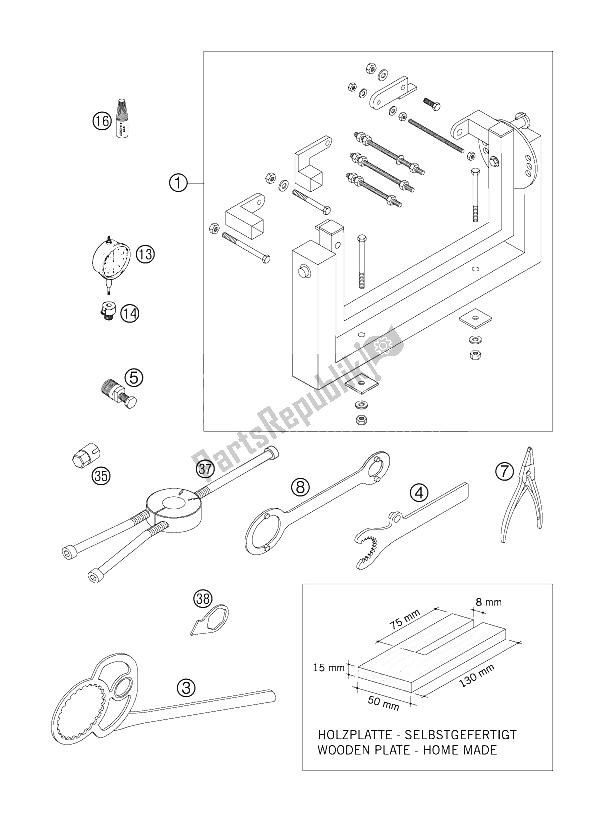 Toutes les pièces pour le Outils Spéciaux du KTM 125 SXS Europe 2008