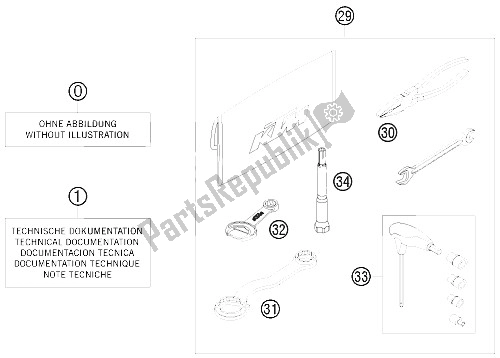 All parts for the Accesories Kit of the KTM 450 SX F Europe 2008