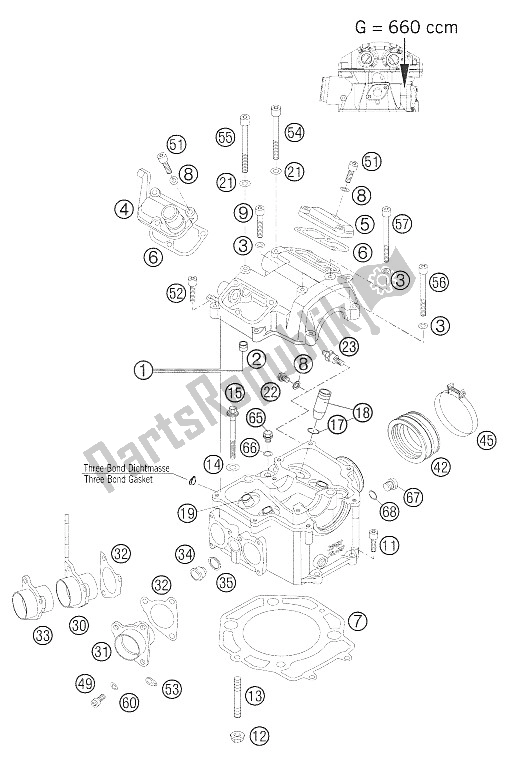 Wszystkie części do G? Owica Cylindra 660 Smc KTM 660 SMC Australia United Kingdom 2005