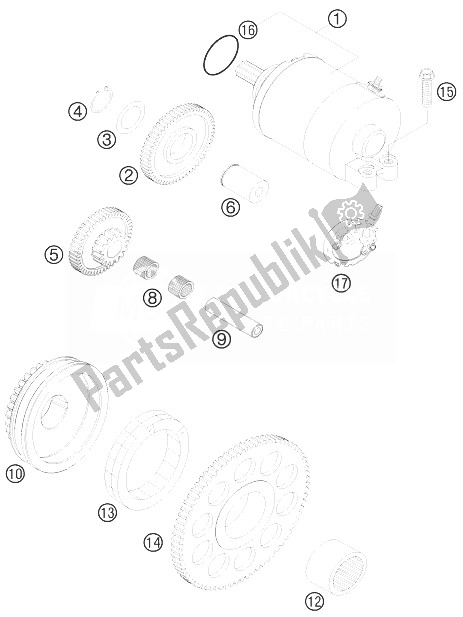 Wszystkie części do Rozrusznik Elektryczny KTM 450 XC ATV Europe 2010