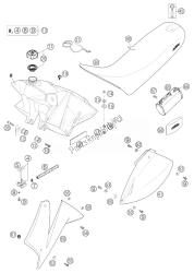 serbatoio carburante, sedile, coperchio 625 sxc