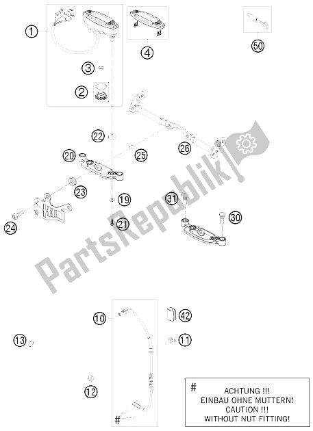 Alle onderdelen voor de Instrumenten / Sluitsysteem van de KTM 530 EXC R Australia United Kingdom 2008