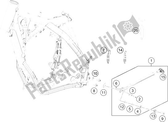 All parts for the Side / Center Stand of the KTM 250 XC Europe USA 2015