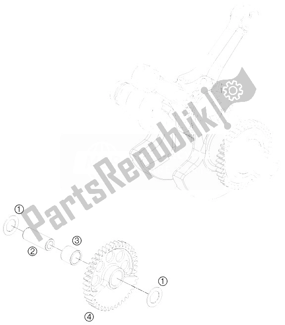 Todas as partes de Eixo Do Balanceador do KTM 1190 RC8 R White USA 2013