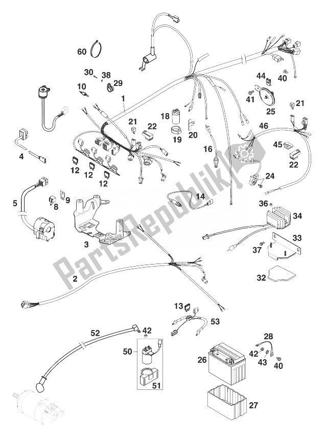 All parts for the Wire Harness Lc4 of the KTM 400 LC4 R Europe 1999