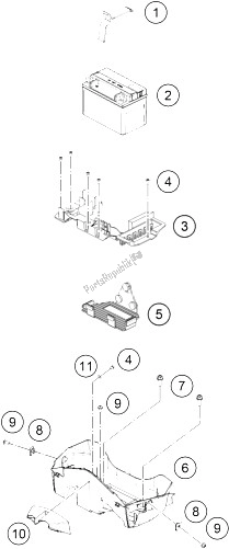 All parts for the Battery of the KTM RC 125 Black ABS B D Europe 2015