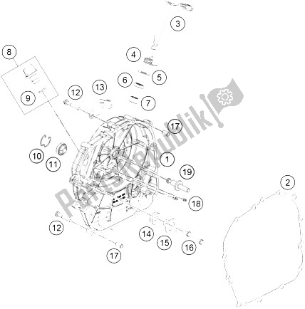 Toutes les pièces pour le Couvercle D'embrayage du KTM RC 250 White ABS CKD 16 China 2016