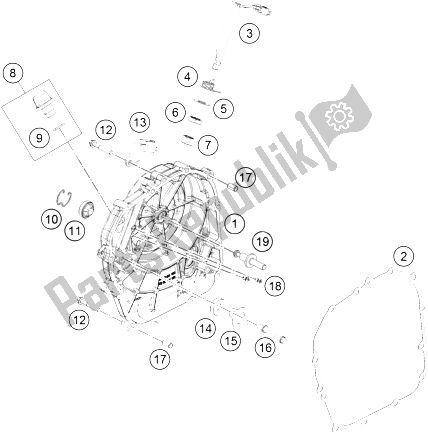 Toutes les pièces pour le Couvercle D'embrayage du KTM RC 250 White ABS CKD 16 Thailand 2016