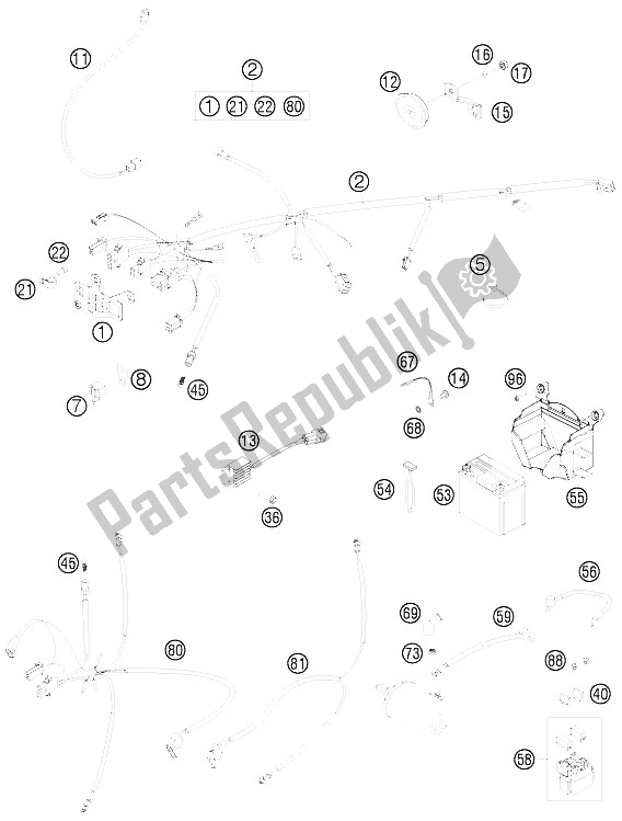 Toutes les pièces pour le Faisceau De Câblage du KTM 450 EXC USA 2011