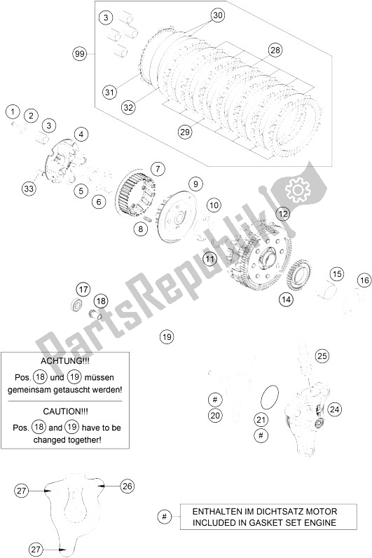 All parts for the Clutch of the KTM 690 Enduro R ABS Europe 2016