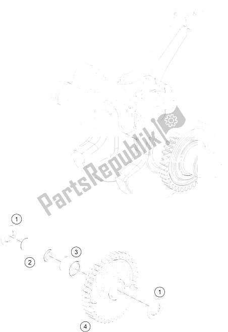 All parts for the Balancer Shaft of the KTM 1290 Superduke R Black ABS 15 Europe 2015