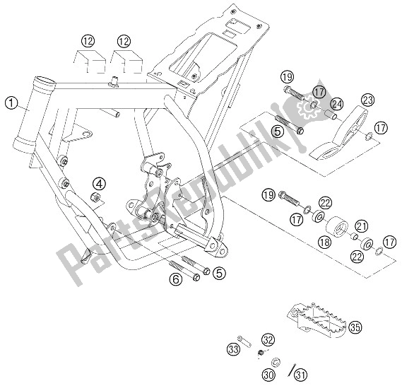 Toutes les pièces pour le Cadre du KTM 50 Supermoto Europe 2006