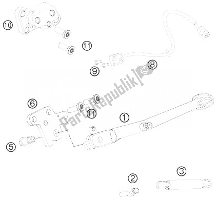 Tutte le parti per il Cavalletto Laterale del KTM 990 Super Duke R Australia United Kingdom 2013
