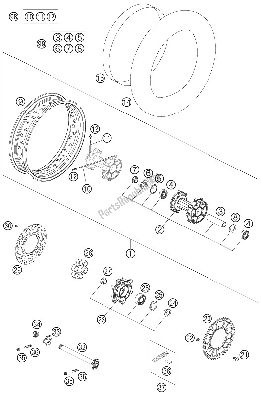 Toutes les pièces pour le Roue Arrière 18 